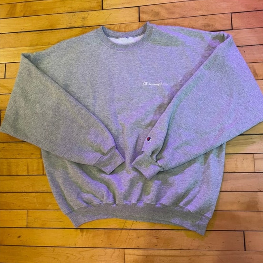 sports gray champion crewneck